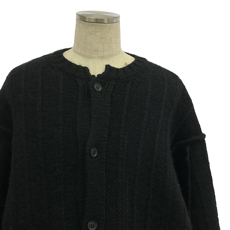 YOHJI YAMAMOTO POUR HOMME / ヨウジヤマモトプールオム 3G STRIPE STRING LONG CARDIGAN 糸ふらし ロング ニット カーディガン