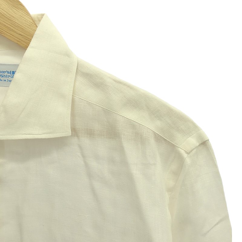 その他 リネン ワイドカラーシャツ