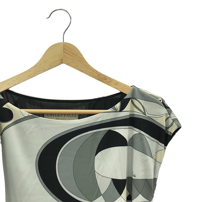 EMILIO PUCCI / エミリオプッチ レーヨン 総柄 ドレス ワンピース / 総裏地