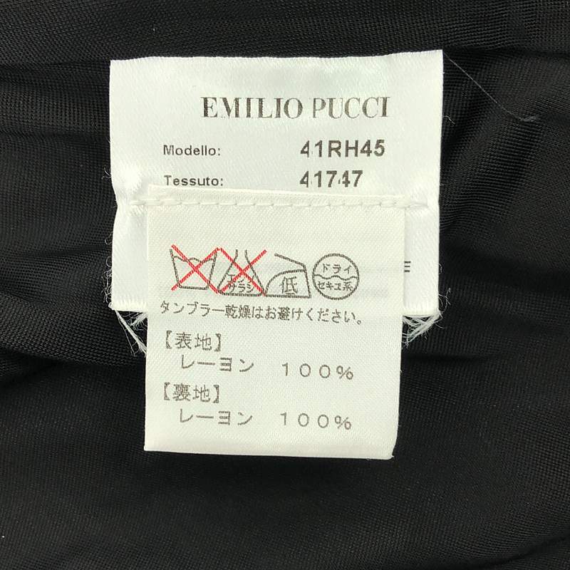 EMILIO PUCCI / エミリオプッチ レーヨン 総柄 ドレス ワンピース / 総裏地