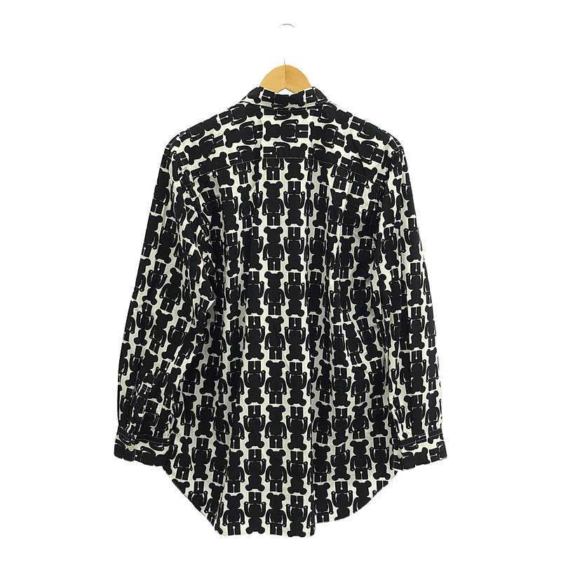 BLACK COMME des GARCONS / ブラックコムデギャルソン ×MEDICOM TOY メディコムトイ ベアブリック 総柄 コットン シャツ