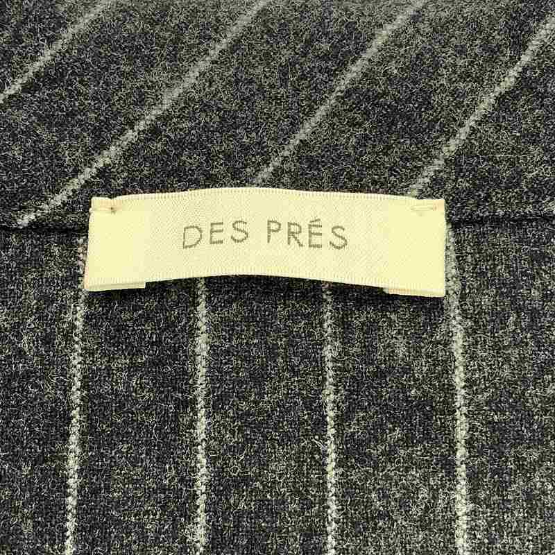 DES PRES / デプレ ウール ポプリンメルトン ハイネック ロング ジレ