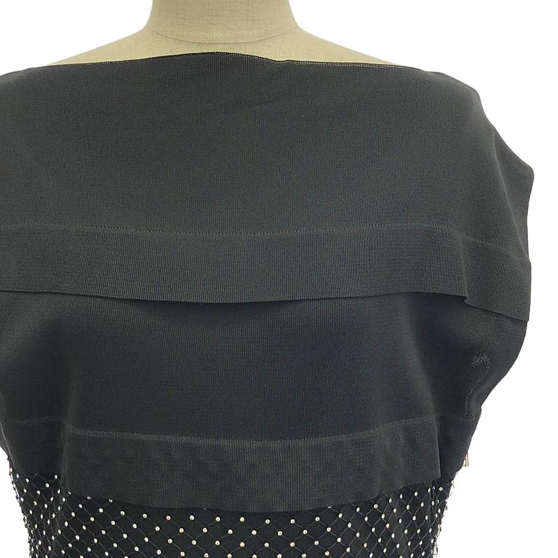 BALMAIN / バルマン ビジュー 装飾 サイドジップ ドレス ワンピース