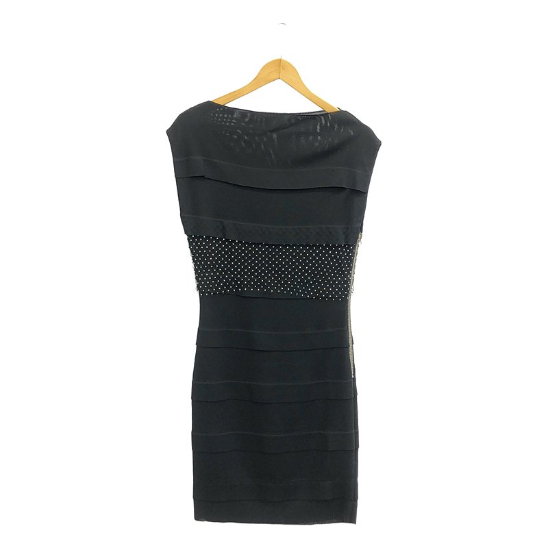 BALMAIN / バルマン ビジュー 装飾 サイドジップ ドレス ワンピース