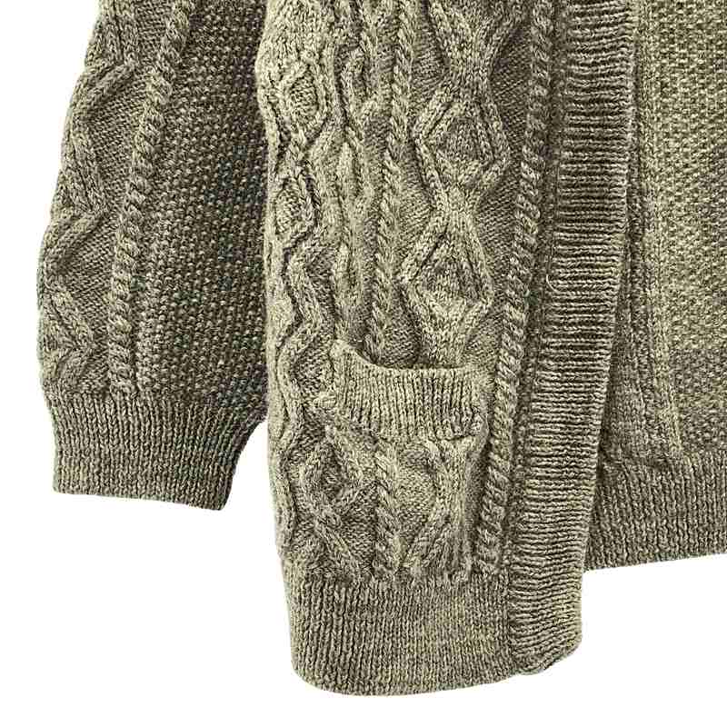 TOUJOURS / トゥジュー ウール アラン編みニットカーディガン