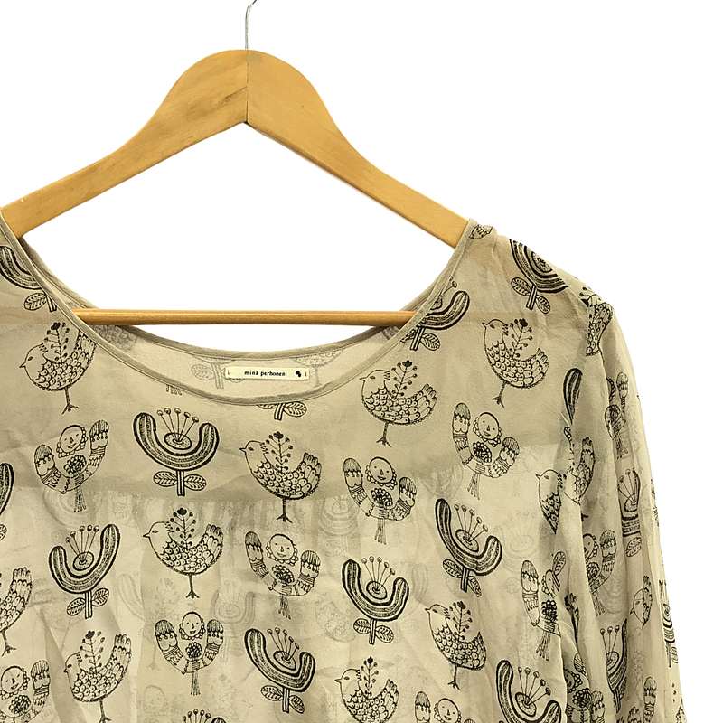 mina perhonen / ミナペルホネン flower,bird,me / シルク プルオーバーブラウス