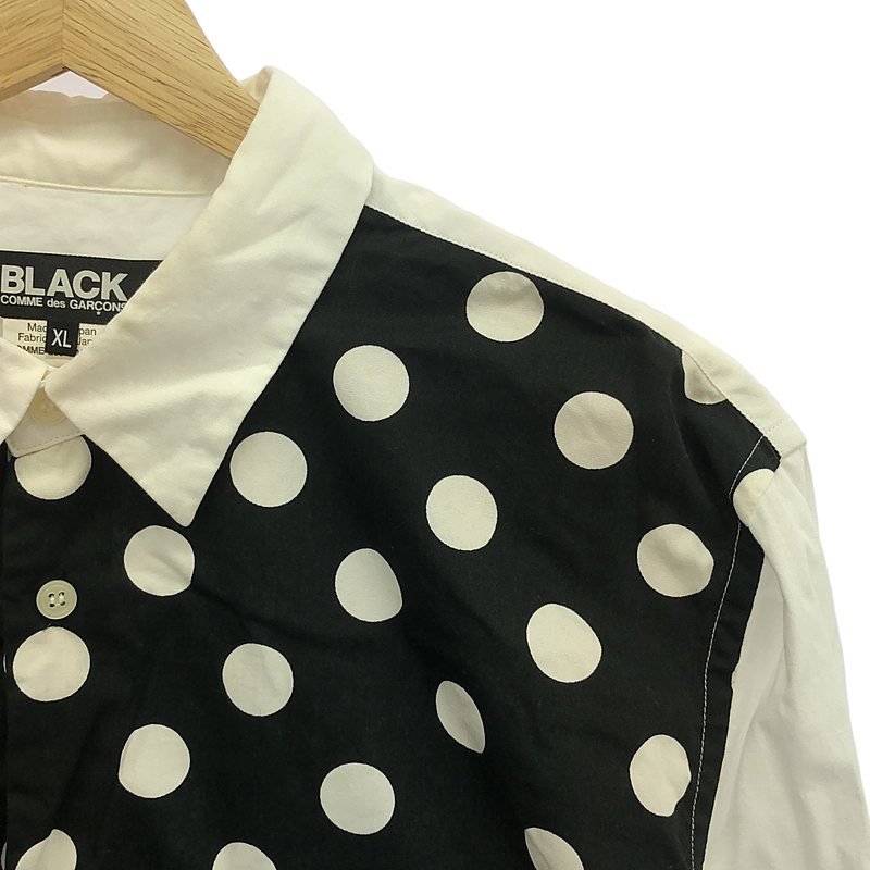 BLACK COMME des GARCONS / ブラックコムデギャルソン ドット柄切替 コットン シャツ