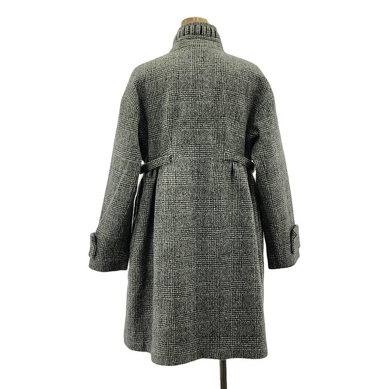 ERMANNO SCERVINO / エルマンノシェルヴィーノ ウール レザーベルト ダブルアジャスター オーバー コート / 総裏地