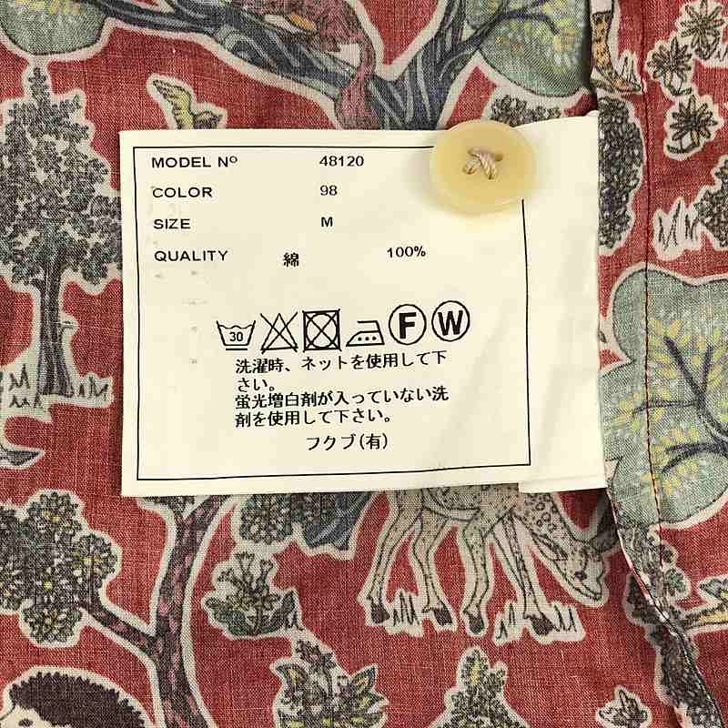 YAECA WRITE / ヤエカライト CAMP SHIRT DOE A DEER RED キャンプ コットン シャツ 動物柄