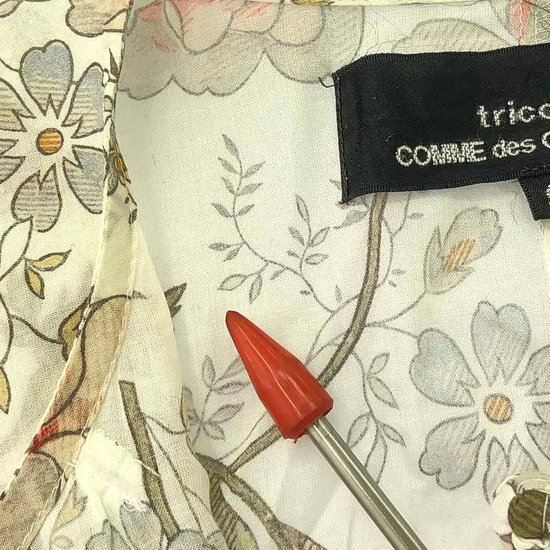 tricot COMME des GARCONS / トリココムデギャルソン コットン レース フラワー チャイナシャツ