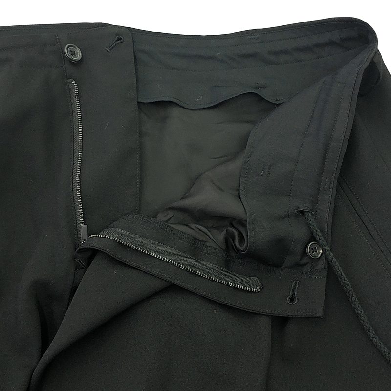 YOHJI YAMAMOTO POUR HOMME / ヨウジヤマモトプールオム WOOL GABARDINE DECO DRAPED PANTS ウールギャバジン デコ ドレープド パンツ