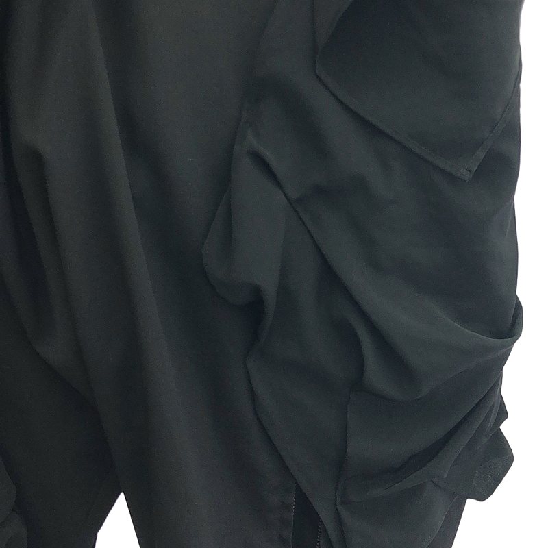 YOHJI YAMAMOTO POUR HOMME / ヨウジヤマモトプールオム WOOL GABARDINE DECO DRAPED PANTS ウールギャバジン デコ ドレープド パンツ