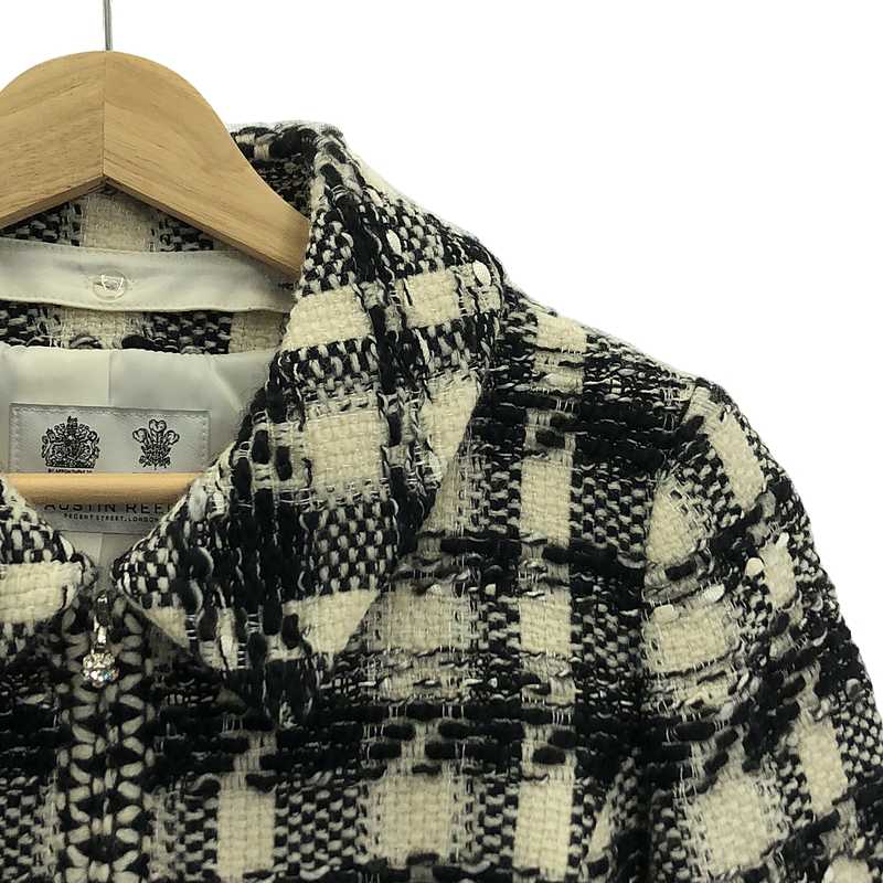 その他 ツイード ビジュー装飾 ジャケット / 総裏地 / 襟着脱可