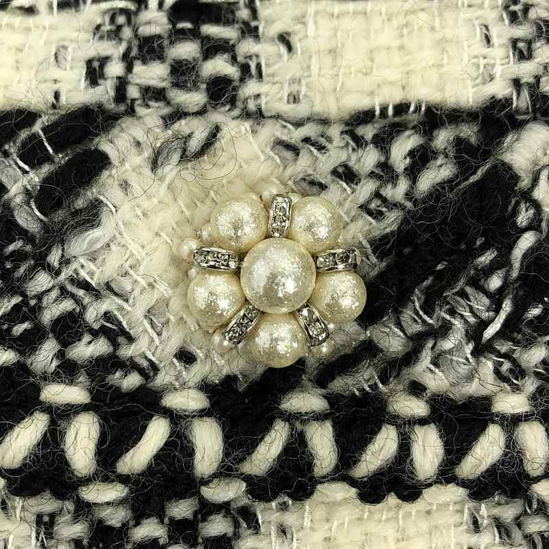 その他 ツイード ビジュー装飾 ジャケット / 総裏地 / 襟着脱可