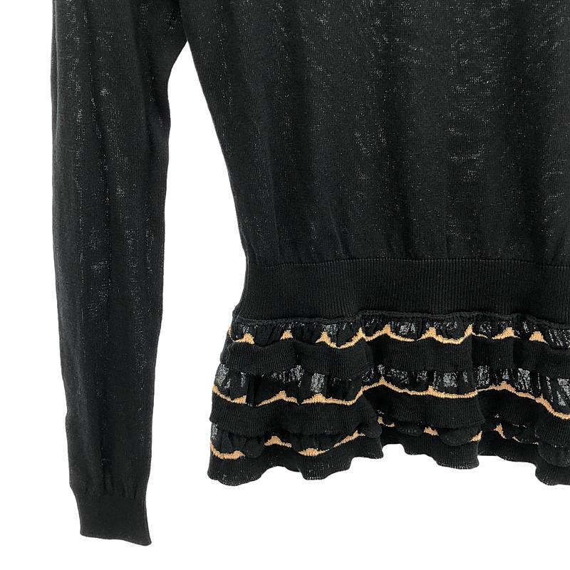 RED VALENTINO / レッドヴァレンティノ 裾フリル クルーネック ニット