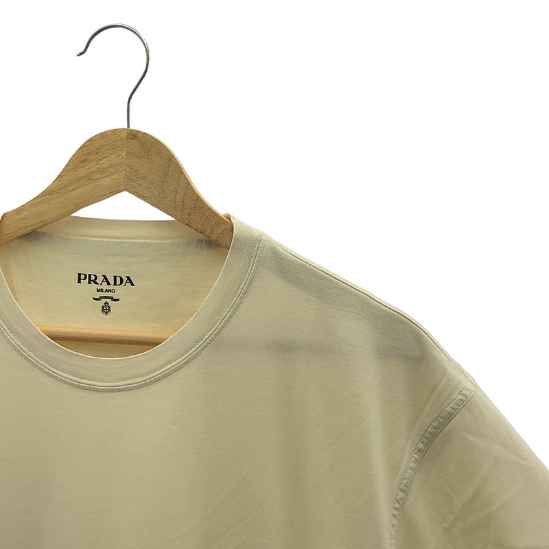 PRADA / プラダ トライアングルロゴ クルーネック コットン Tシャツ