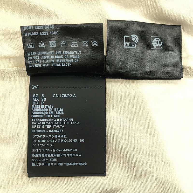 PRADA / プラダ トライアングルロゴ クルーネック コットン Tシャツ