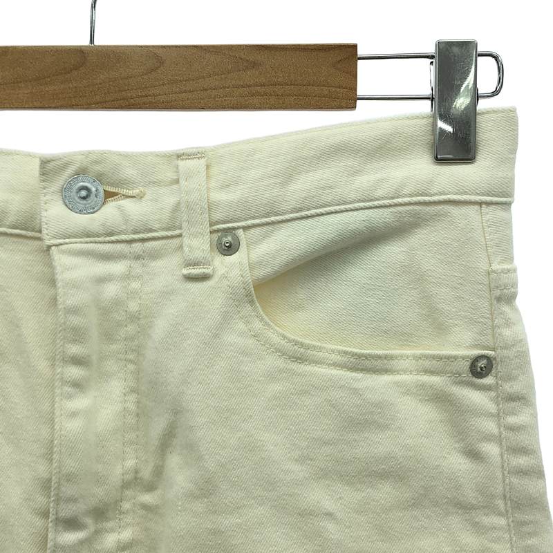 woadblue / ウォードブルー narrow skirt カットオフ加工 ストレッチ ホワイトデニム スカート