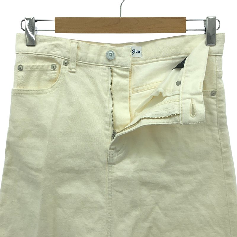 woadblue / ウォードブルー narrow skirt カットオフ加工 ストレッチ ホワイトデニム スカート