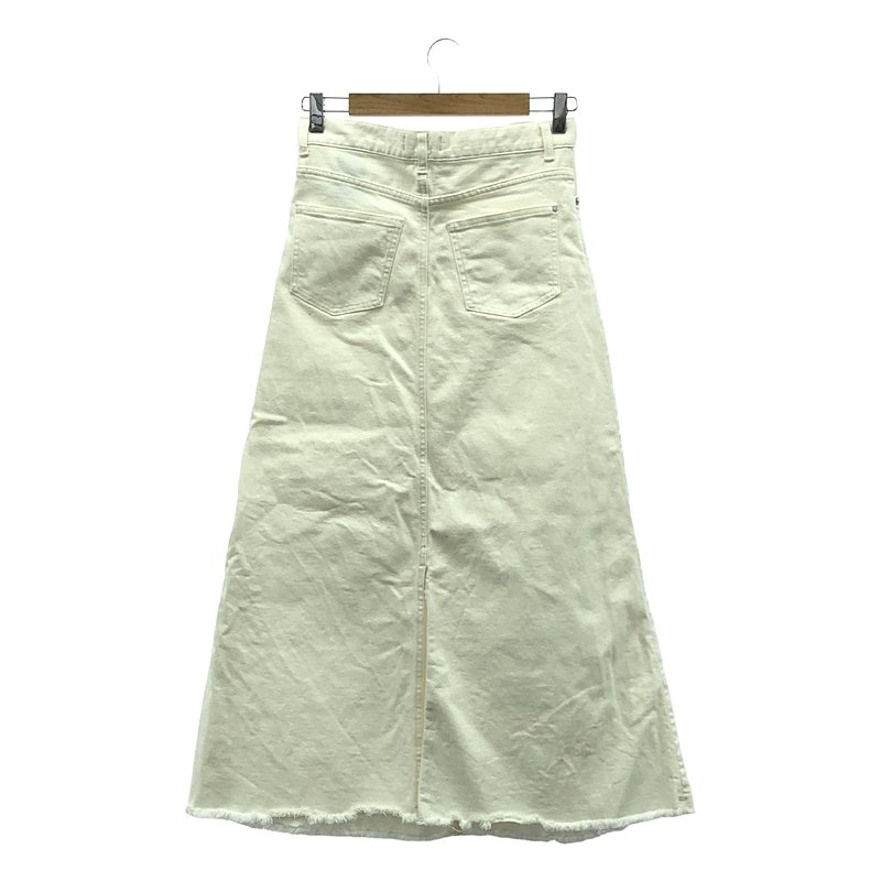 woadblue / ウォードブルー narrow skirt カットオフ加工 ストレッチ ホワイトデニム スカート