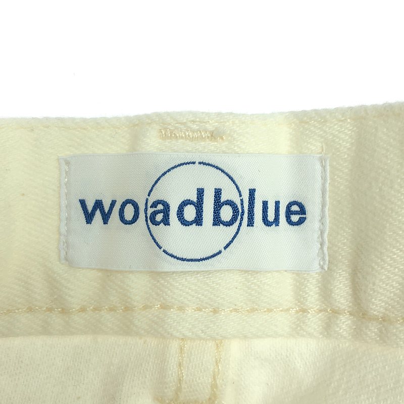 woadblue / ウォードブルー narrow skirt カットオフ加工 ストレッチ ホワイトデニム スカート