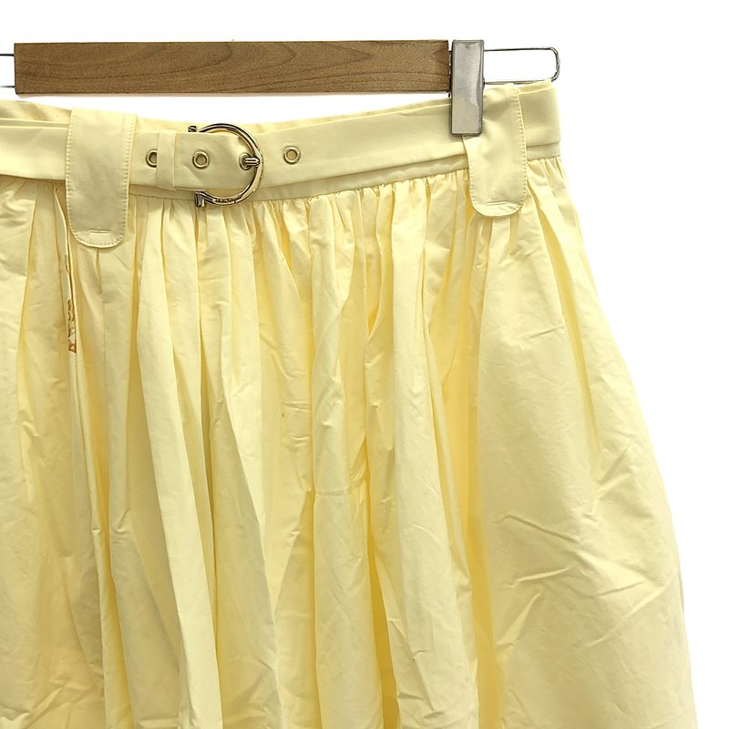 Salvatore Ferragamo / サルヴァトーレフェラガモ ベルト付 裾プリント ギャザー フレア スカート