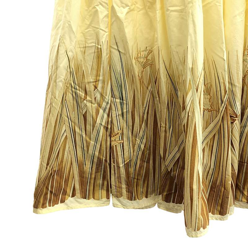 Salvatore Ferragamo / サルヴァトーレフェラガモ ベルト付 裾プリント ギャザー フレア スカート