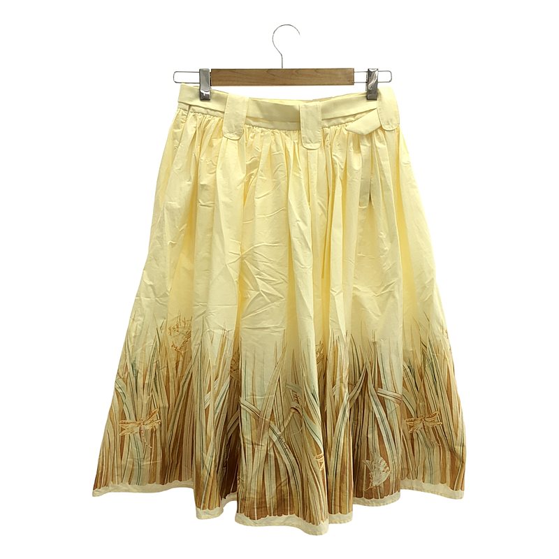 Salvatore Ferragamo / サルヴァトーレフェラガモ ベルト付 裾プリント ギャザー フレア スカート