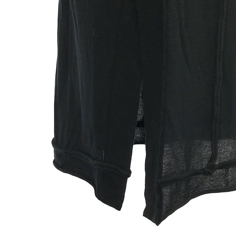 YOHJI YAMAMOTO POUR HOMME / ヨウジヤマモトプールオム 縫い代デザイン コットンニット クルーネック ロング カーディガン