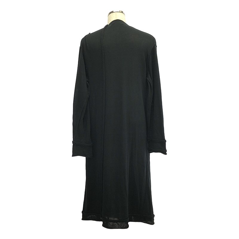 YOHJI YAMAMOTO POUR HOMME / ヨウジヤマモトプールオム 縫い代デザイン コットンニット クルーネック ロング カーディガン
