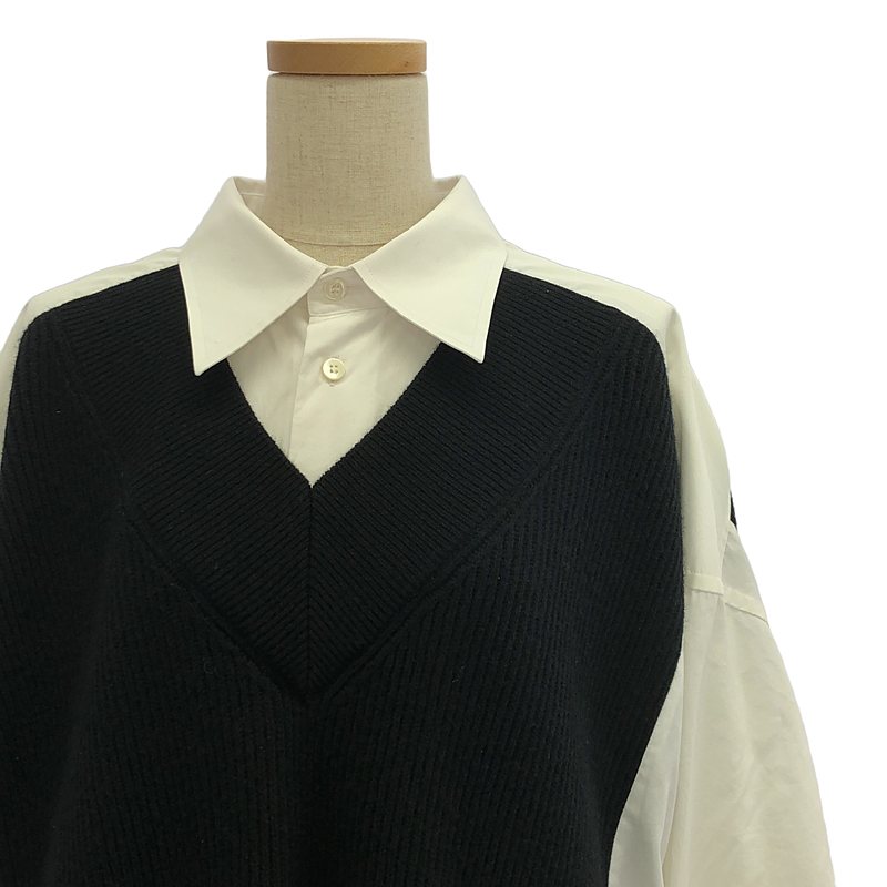 Maison Margiela / メゾンマルジェラ ドッキングニット オーバーサイズ シャツ ワンピース