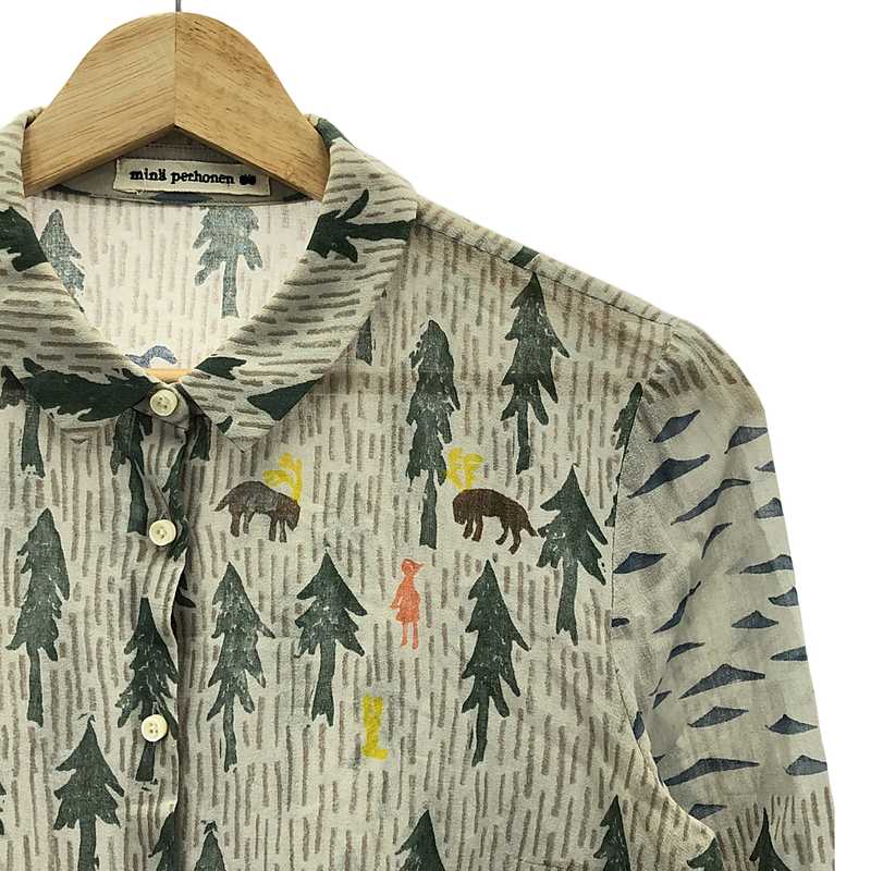 mina perhonen / ミナペルホネン one day / ボイルプリントシャツブラウス