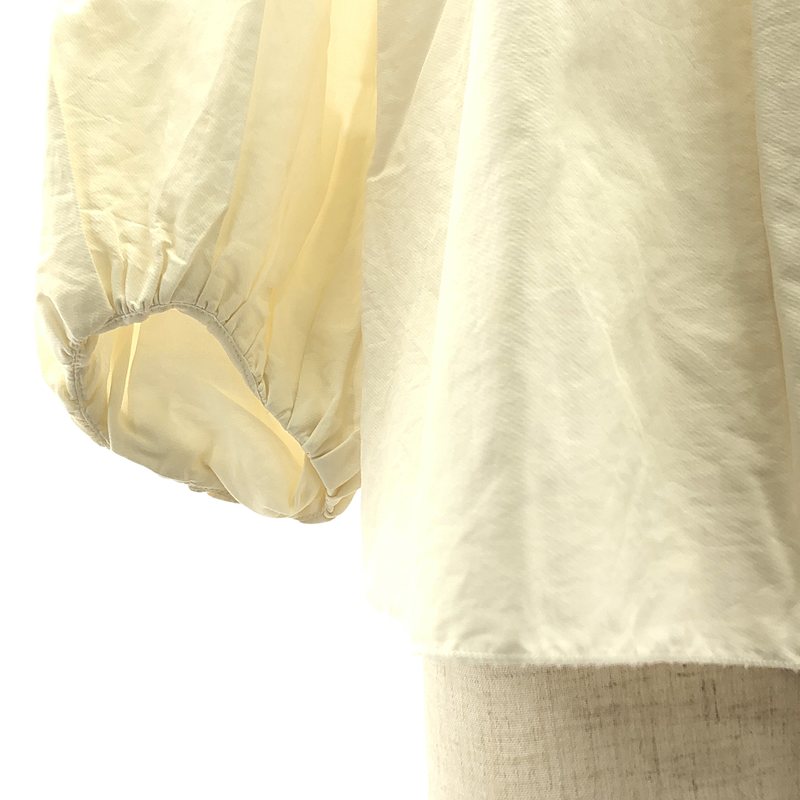 Drawer / ドゥロワー コットン シルク タック ボリュームスリーブ ブラウス