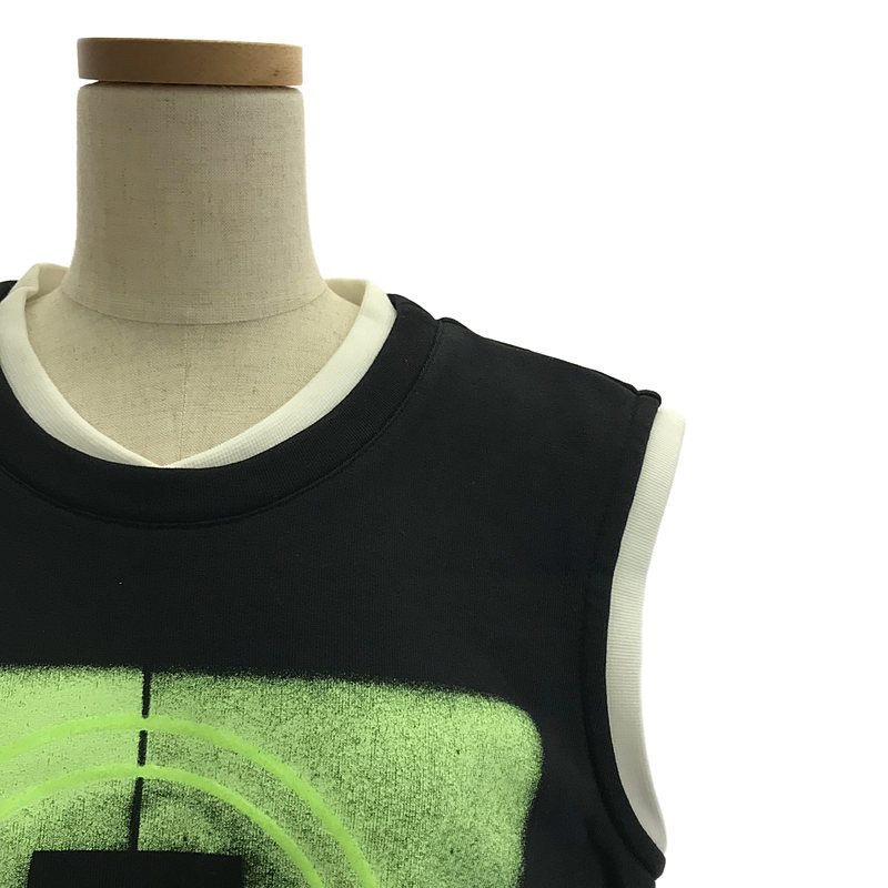 CHANEL / シャネル ココマーク ナンバリング レイヤードリブ スウェット タンクトップ カットソー