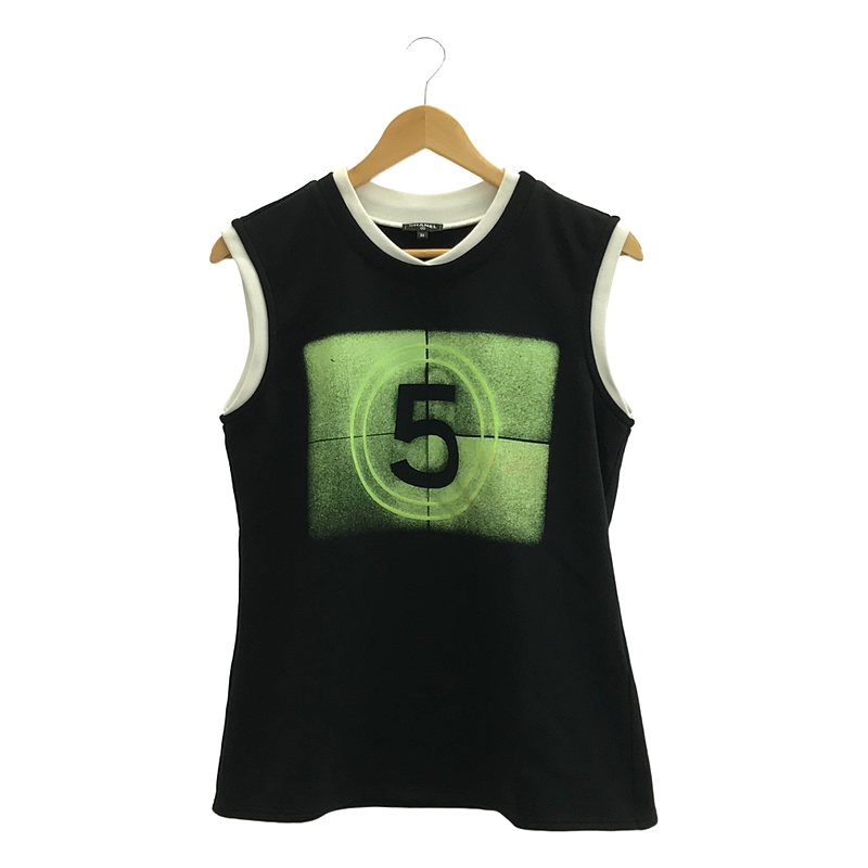 CHANEL / シャネル ココマーク ナンバリング レイヤードリブ スウェット タンクトップ カットソー