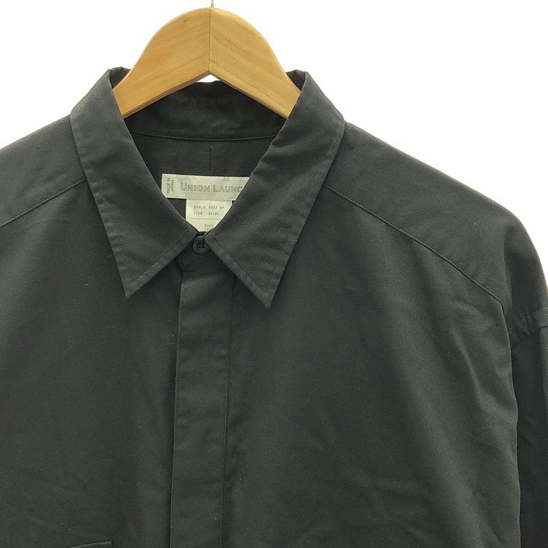 UNION LAUNCH / ユニオンランチ コットン フライフロント オーバー ロングシャツ