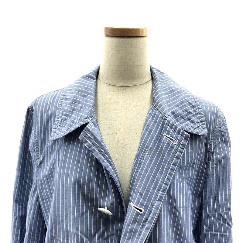 COMME des GARCONS HOMME PLUS / コムデギャルソンオムプリュス ストライプ コットン ステンカラーコート