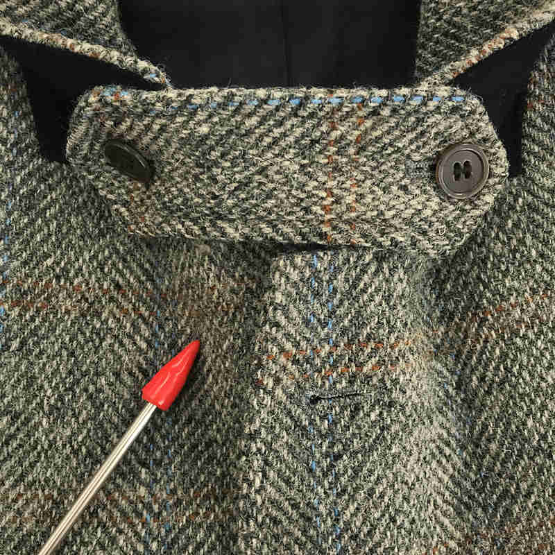 × HARRIS TWEED / ハリスツイード 別注 フランス製 チンストラップ付き クルミボタン ウール 3B シングル テーラード  ジャケットその他