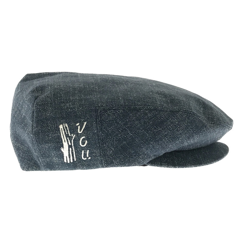 その他 ロゴ 刺繍 デニム ハンチング キャップ