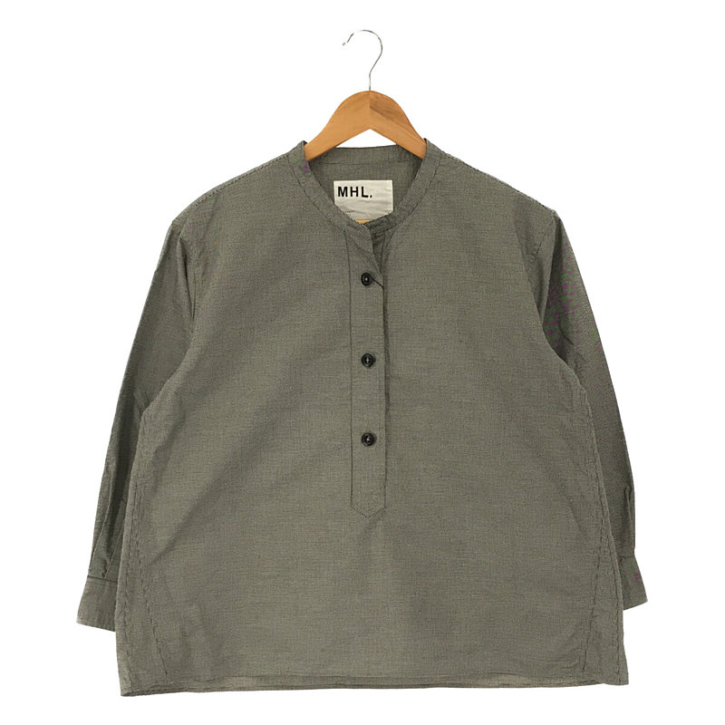 PUPPYTOOTH COTTON 千鳥格子 バンドカラープルオーバーシャツMHL. / エムエイチエル マーガレットハウエル