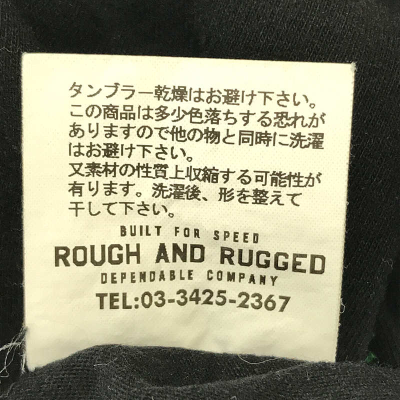 ROUGH AND RUGGED / ラフアンドラゲッド コットン クルーネック プリント 袖ロゴ カットソー ロンT