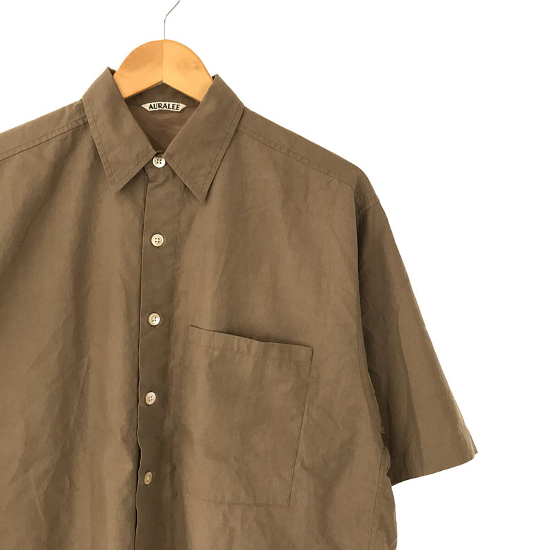 AURALEE / オーラリー WASHED FINX TWILL HALF SLEEVED BIG SHIRTS 半袖ビッグシャツ