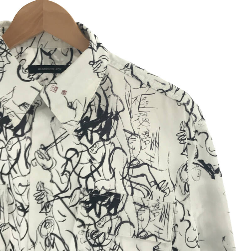 ALMOSTBLACK / オールモストブラック GRAPHIC PRINT SHIRT  和柄 ペイント シャツ