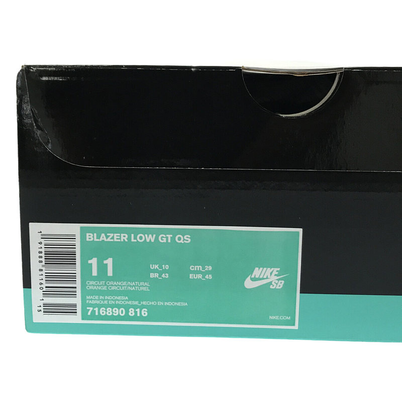 NIKE / ナイキ 716890-816 箱有 SB BLAZER LOW GT QS グラント・テイラーシグネチャー ローカット スニーカー