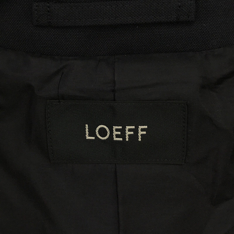 LOEFF / ロエフ コットン チンストラップ シングル ステンカラー ロング コート