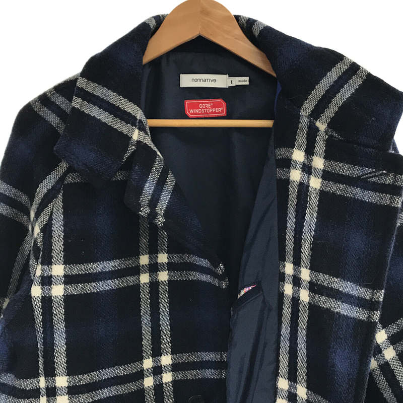 nonnative WINDSTOPPER GORE-TEX STRANGER 3B COAT WOOL MELTON OMBRE PLAID