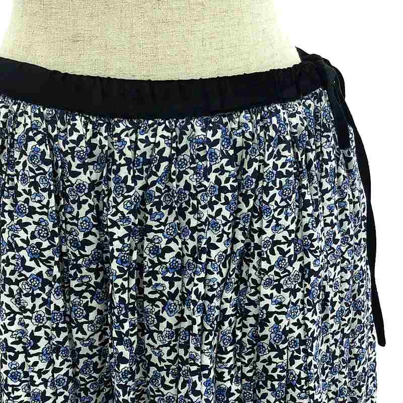 R&D.M.Co / オールドマンズテーラー ベロア切替  リネン ギャザースカート