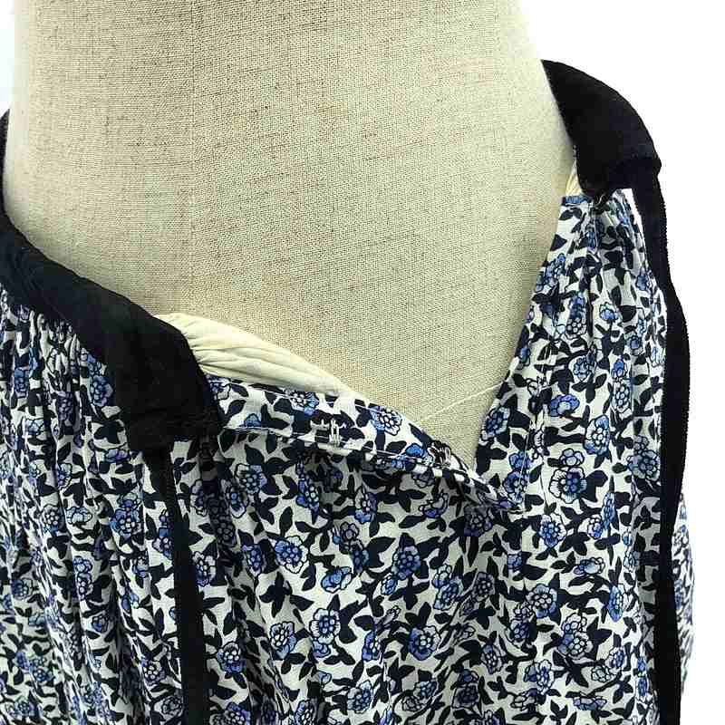 R&D.M.Co / オールドマンズテーラー ベロア切替  リネン ギャザースカート