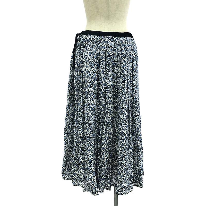 R&D.M.Co / オールドマンズテーラー ベロア切替  リネン ギャザースカート