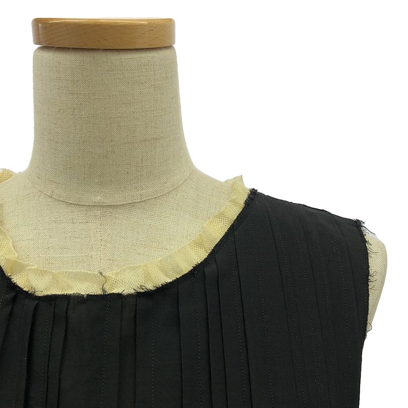 mina perhonen / ミナペルホネン ミモレ プリーツノースリーブ  ワンピース